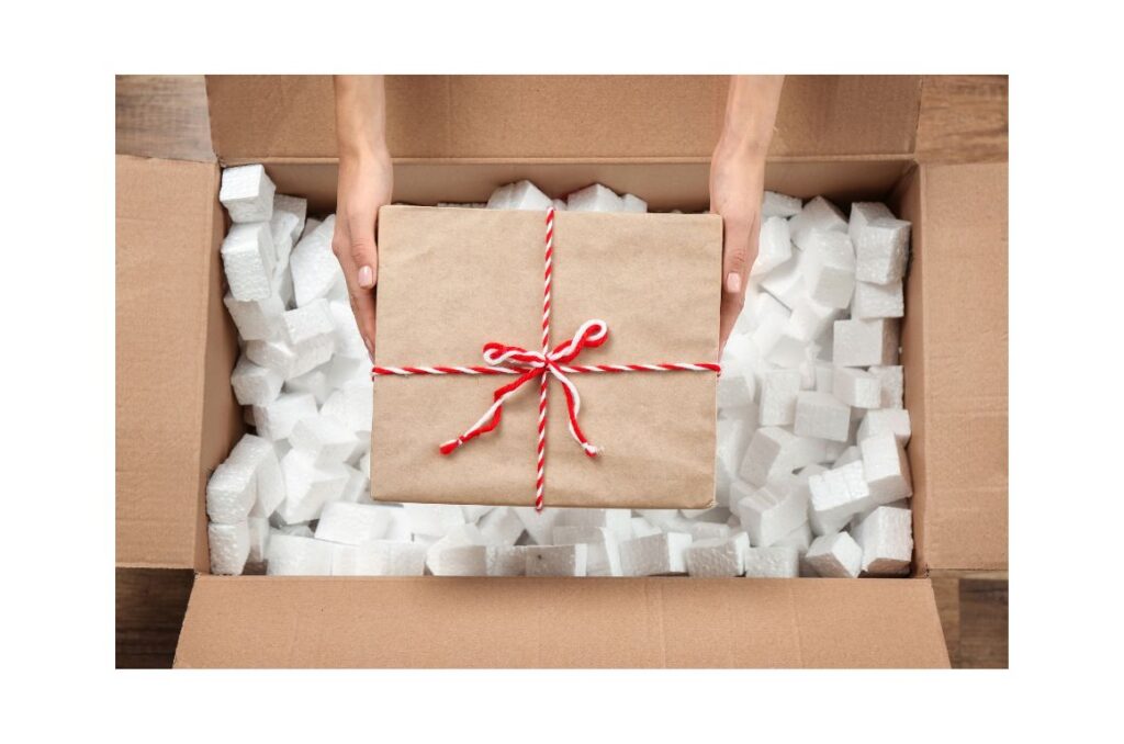 Gift wrapped in butcher paper and red twine